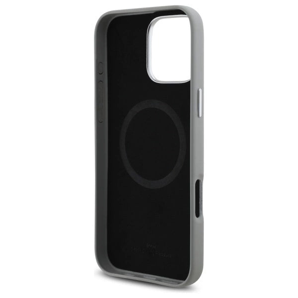 BMW Sign Full Wrapped Metal MagSafe Case til iPhone 16 Pro Max - Grå