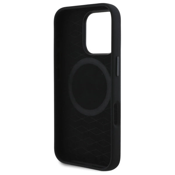 BMW Silicone Cut Tricolor Lines MagSafe Case til iPhone 16 Pro Max - sort