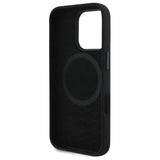BMW Silicone Cut Tricolor Lines MagSafe Case til iPhone 16 Pro Max - sort