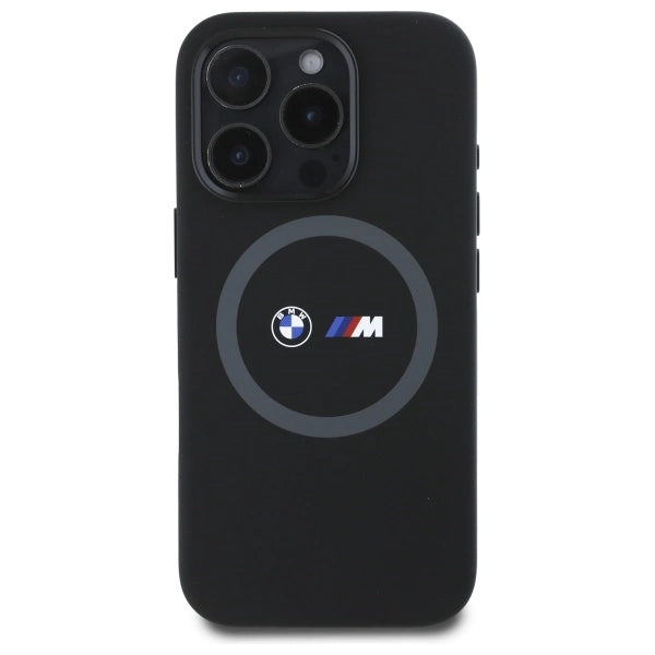 BMW M Silicone Printed Ring MagSafe Case til iPhone 16 Pro Max - sort