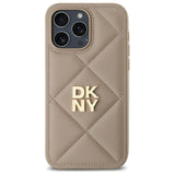 DKNY Quilted Stack Logo iPhone 14 Pro Case - Beige