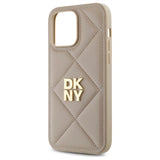 DKNY Quilted Stack Logo iPhone 14 Pro Case - Beige
