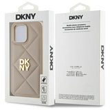 DKNY Quilted Stack Logo iPhone 14 Pro Case - Beige