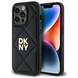DKNY Quilted Stack Logo iPhone 14 Pro Case - sort
