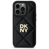 DKNY Quilted Stack Logo iPhone 14 Pro Case - sort