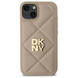 DKNY Quilted Stack Logo iPhone 14 Case - Beige