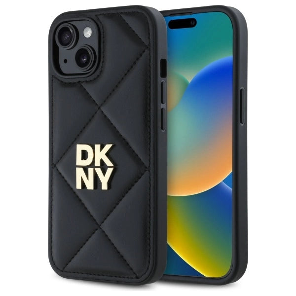 DKNY Quilted Stack Logo iPhone 14 Case - sort