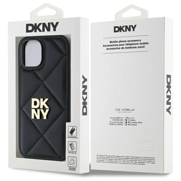 DKNY Quilted Stack Logo iPhone 14 Case - sort