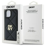 DKNY Quilted Stack Logo iPhone 14 Case - sort