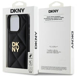 DKNY Quilted Stack Logo iPhone 15 Pro Case - sort