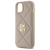 DKNY Quilted Stack Logo iPhone 15 Plus Case - Beige