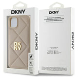 DKNY Quilted Stack Logo iPhone 15 Plus Case - Beige