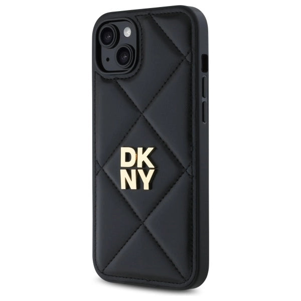 DKNY Quilted Stack Logo iPhone 15 Plus Case - sort
