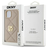 DKNY Quilted Stack Logo iPhone 15 Case - Beige