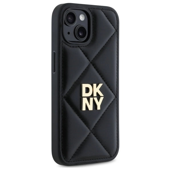 DKNY Quilted Stack Logo iPhone 15 Case - sort