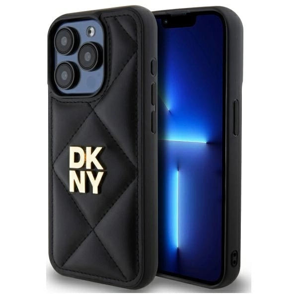 DKNY Quilted Stack Logo iPhone 15 Pro Max Case - sort