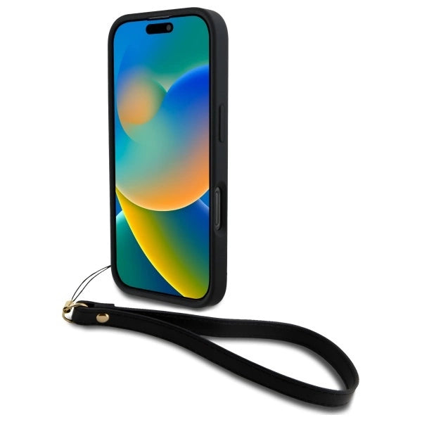 DKNY Wrist Strap Stock Logo iPhone 16 Pro Case - sort