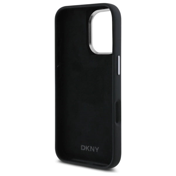 DKNY Liquid Silicone Metal Logo iPhone 16 Case - sort
