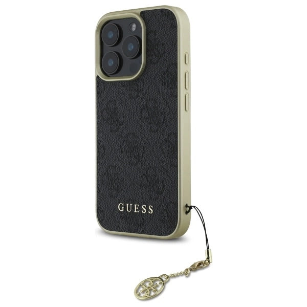 Guess 4G Charms Collection-hylster til iPhone 16 Pro - sort