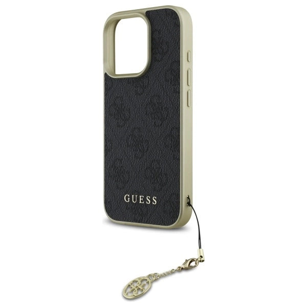 Guess 4G Charms Collection-hylster til iPhone 16 Pro - sort