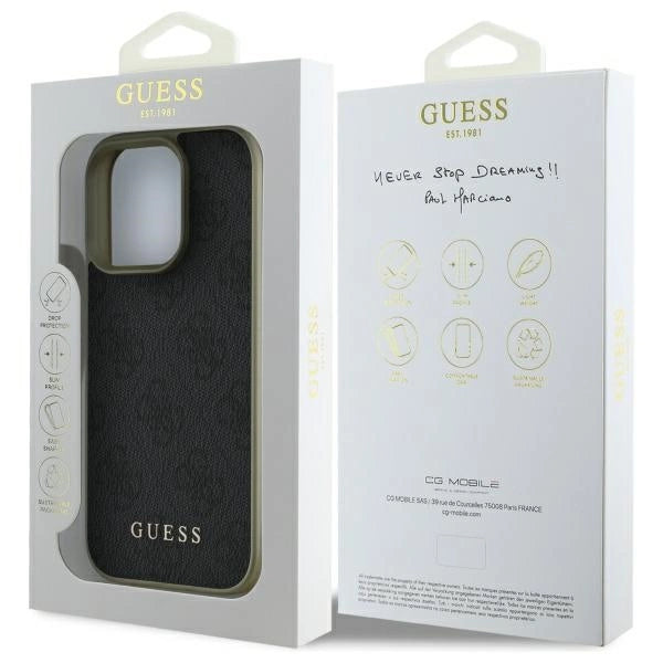 Guess 4G Charms Collection-hylster til iPhone 16 Pro - sort