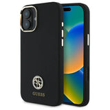 Guess Silicone Logo Strass 4G Case til iPhone 16 - sort