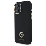 Guess Silicone Logo Strass 4G Case til iPhone 16 - sort