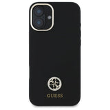 Guess Silicone Logo Strass 4G Case til iPhone 16 - sort
