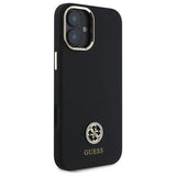 Guess Silicone Logo Strass 4G Case til iPhone 16 - sort