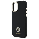Guess Silicone Logo Strass 4G Case til iPhone 16 - sort