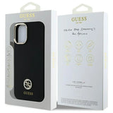 Guess Silicone Logo Strass 4G Case til iPhone 16 - sort