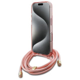 Guess Crossbody Cord Script MagSafe iPhone 16 Case - Pink
