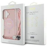 Guess Crossbody Cord Script MagSafe iPhone 16 Case - Pink