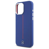 Mercedes Silicone Red Stripe MagSafe Case til iPhone 16 Pro Max - Navy Blue