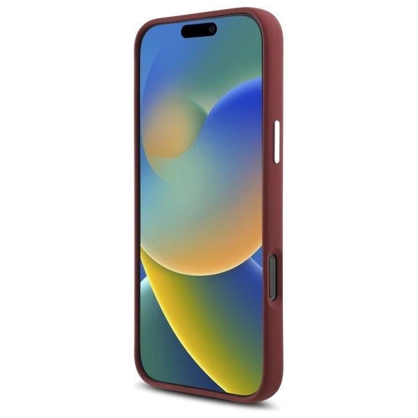 Mercedes Silicone White Stripe MagSafe Case til iPhone 16 Pro Max - Rød