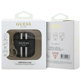 Guess GUA2P4RPSK AirPods 1/2 cover sort/sort 4G Printed Stripes Charm