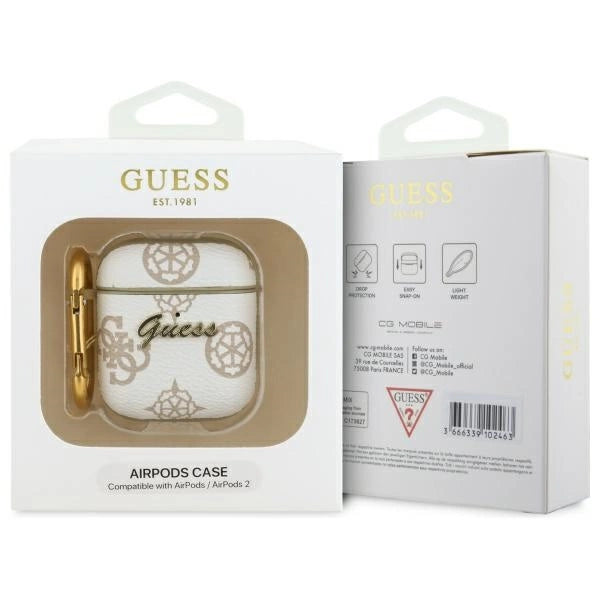 Guess GUA2PG4GPH AirPods 1/2 cover hvid/hvid 4G Hook