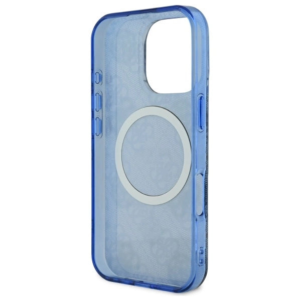 Guess GUHMP16XH4PYEEB iPhone 16 Pro Max 6.9" blå/blå IML Peony på 4G Baggrund MagSafe