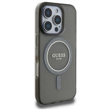 Guess IML Glitter Circle MagSafe-hylster til iPhone 16 Pro Max - sort