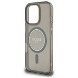 Guess IML Glitter Circle MagSafe-hylster til iPhone 16 Pro Max - sort