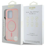 Guess IML Glitter Circle MagSafe-hylster til iPhone 16 Pro Max - pink
