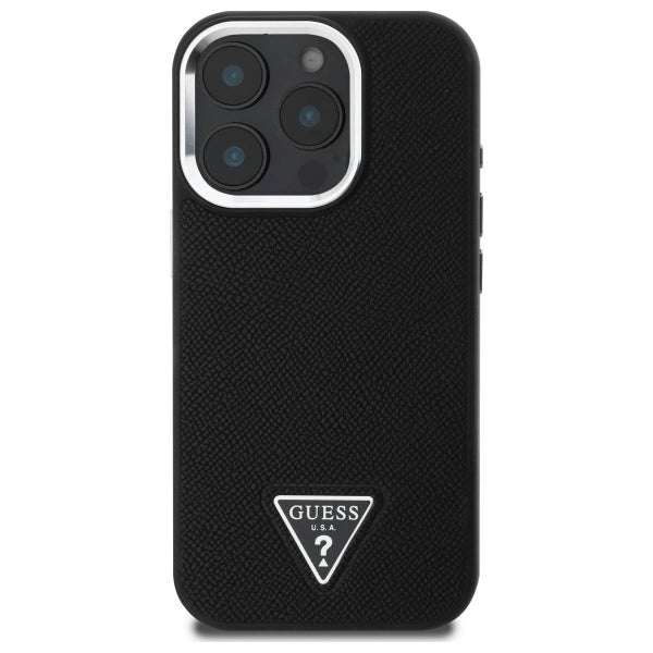 Guess GUHMP16XPGTSPSK iPhone 16 Pro Max 6.3" sort/sort hardcase Grained Triangle MagSafe
