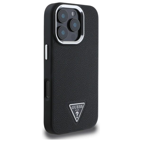 Guess GUHMP16XPGTSPSK iPhone 16 Pro Max 6.3" sort/sort hardcase Grained Triangle MagSafe