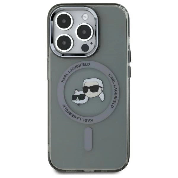 Karl Lagerfeld KLHMP15LHLSKCK iPhone 15 Pro 6.1" black/black hardcase IML Metal Karl&Choupette Head MagSafe