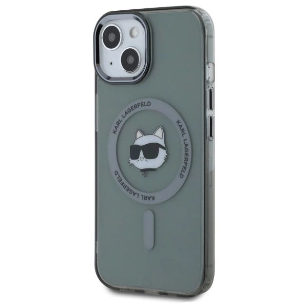 Karl Lagerfeld KLHMP15SHLSCHK iPhone 15 6.1" black/black hardcase IML Metal Choupette Head MagSafe