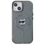 Karl Lagerfeld KLHMP15SHLSCHK iPhone 15 6.1" black/black hardcase IML Metal Choupette Head MagSafe