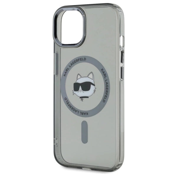 Karl Lagerfeld KLHMP15SHLSCHK iPhone 15 6.1" black/black hardcase IML Metal Choupette Head MagSafe