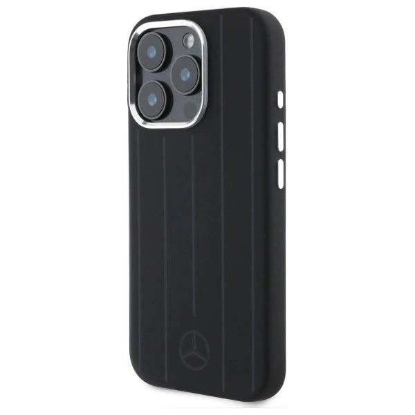 Mercedes MEHMP16L23SUVSK iPhone 16 Pro 6.3" sort/sort hardcase Silikon Vertikal Tonal Stripes MagSafe