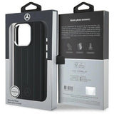 Mercedes MEHMP16L23SUVSK iPhone 16 Pro 6.3" sort/sort hardcase Silikon Vertikal Tonal Stripes MagSafe
