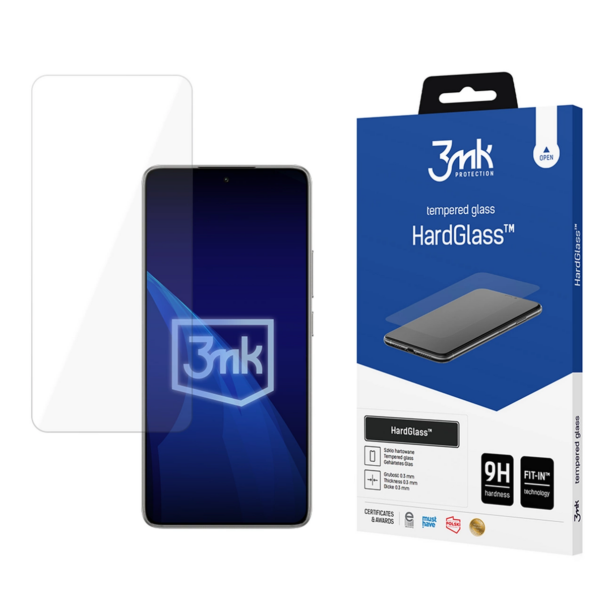 Hærdet glas 9H 3mk HardGlassTM til Xiaomi 14T / 14T Pro